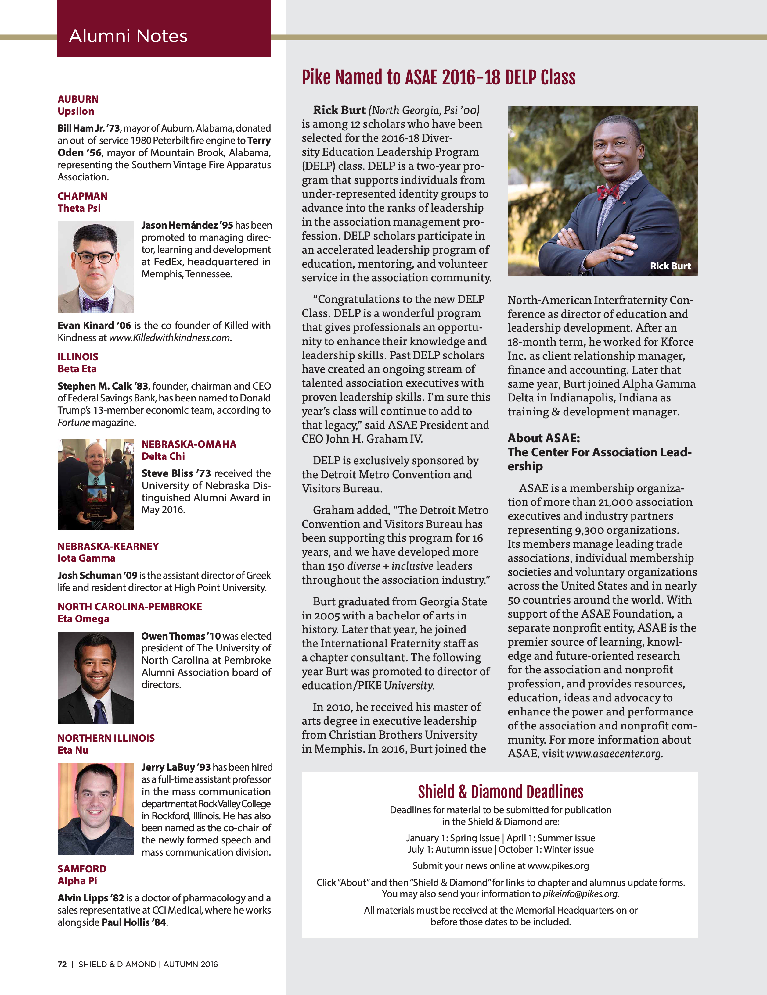 Alumni Notes, Autumn 2016